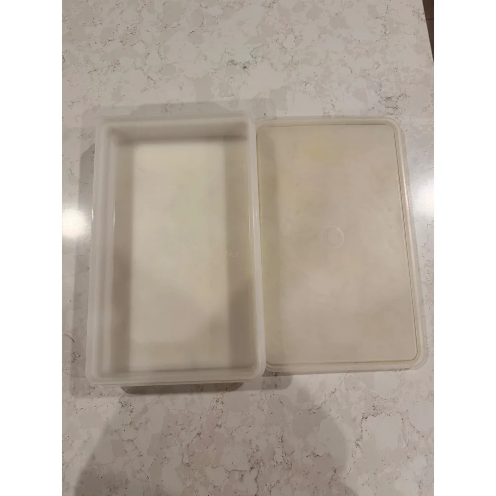 Vintage Tupperware Sheer #794-12 W/lid # 795-1 Rectangular Deli‎ Bacon Storage